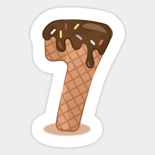 Ice cream number 7 Sticker